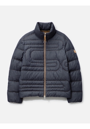Xiaohai Snake-Quilted Denim Short Down Jacket