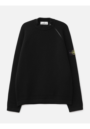 Stretch RWSA Wool Mock Neck Jumper With Diagonal Zip