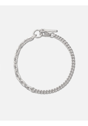 Curb Chain with Cable Silver Chain Bracelet