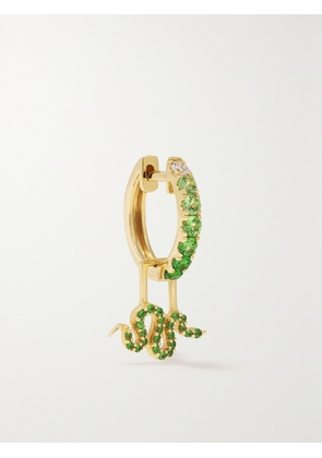 ROBINSON PELHAM - Snake Earwish 14-karat Gold, Tsavorite And Diamond Single Hoop Earring - One size