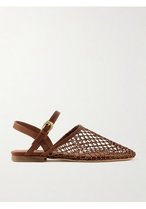 STAUD - Rete Crocheted And Leather Sandals - Brown - IT35,IT36,IT36.5,IT37,IT37.5,IT38,IT38.5,IT39,IT39.5,IT40,IT40.5,IT41,IT41.5,IT42