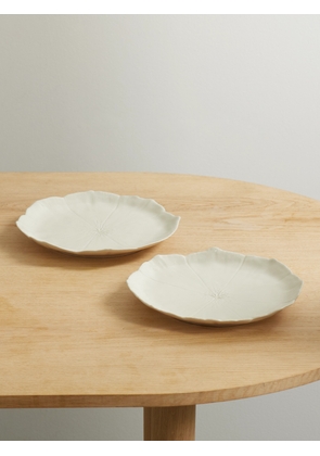 AQUAZZURA CASA - Cherry Blossom Set Of Two 28cm Ceramic Dinner Plates - Cream - One size