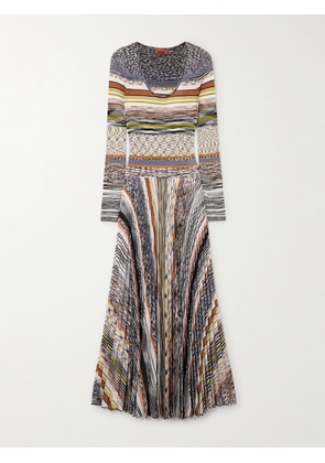 Missoni - Pleated Striped Knitted Midi Dress - Multi - IT36,IT38,IT40,IT42,IT44,IT46