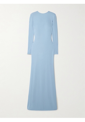 The New Arrivals Ilkyaz Ozel - Roisin Open-back Draped Stretch-jersey Gown - Blue - FR 34,FR 36,FR 38,FR 40,FR 42,FR 44