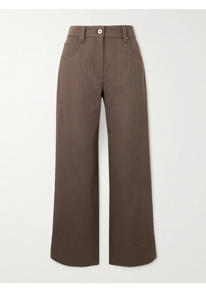 Brunello Cucinelli - Cropped Bead-embellished Straight-leg Jeans - Brown - IT36,IT38,IT40,IT42,IT44,IT46,IT48,IT50