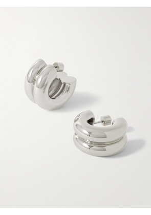 Martha Calvo - Double Rhodium-plated Hoop Earrings - Silver - One size
