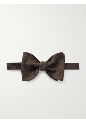 Brioni - Metallic Striped Silk-Blend Jacquard Bow Tie - Men - Brown