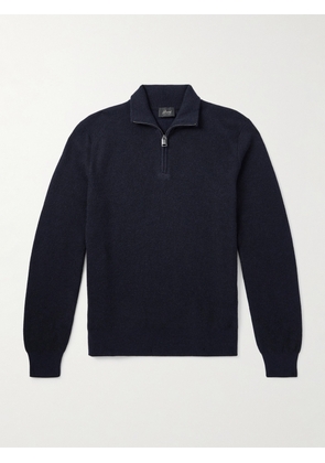 Brioni - Cashmere and Wool-Blend Half-Zip Sweater - Men - Blue - IT 46