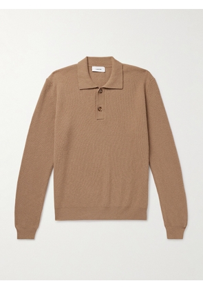 Lardini - Ribbed Virgin Wool and Cashmere-Blend Polo Sweater - Men - Neutrals - S