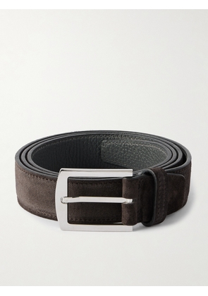 Kiton - Suede Belt - Men - Brown