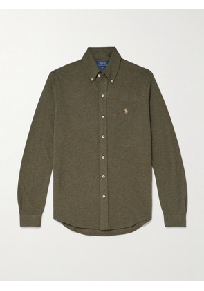 Polo Ralph Lauren - Button-Down Collar Logo-Embroidered Featherweight Mesh Shirt - Men - Green - XS