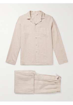 Derek Rose - Sicily 1 Linen Pyjama Set - Men - Neutrals - S