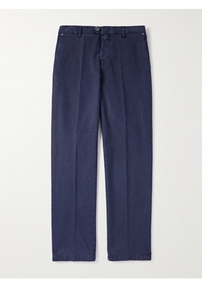 Kiton - Straight-Leg Lyocell-Blend Twill Trousers - Men - Blue - UK/US 30