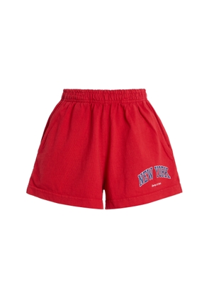 Sporty & Rich New York Ivy Cotton Disco Shorts - Moda Operandi