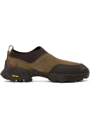 ROA Brown Slip On Sneakers
