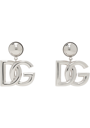 Dolce & Gabbana Silver Kim Kardashian Edition 'DG' Logo Clip-On Earrings