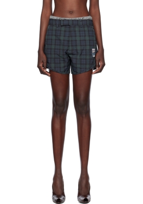 Martine Rose Navy & Green Tailored Gym Shorts