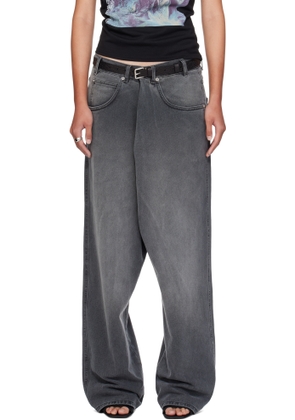 LU'U DAN Gray Kriss Kross Jeans