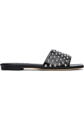 Aeyde Black Anna Studded Leather Sandals