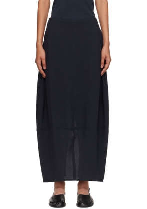 Studio Nicholson Navy Beni Midi Skirt