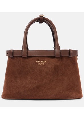 Prada Prada Buckle Small suede tote bag