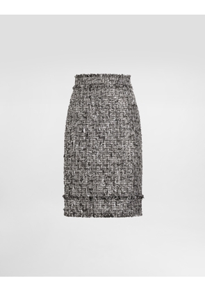 Dolce & Gabbana Raschel Tweed Midi Pencil Skirt - Woman Skirts Multicolor 36