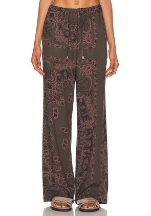 THE ATTICO Bandana Printed Long Pant in Military Green - Army. Size 42 (also in ).