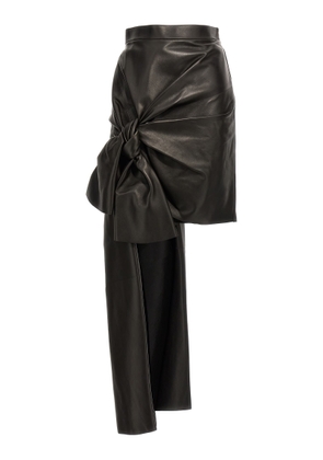 Alexander McQueen Leather Skirt With Maxi Bow