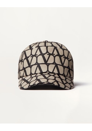 Valentino Garavani Toile Iconographe Baseball Cap In Nylon Man BEIGE/BLACK 57