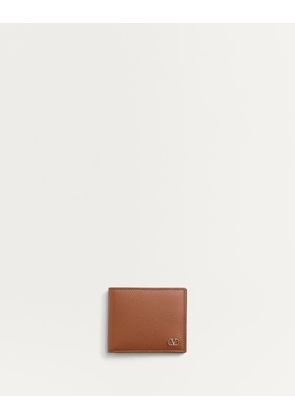 Valentino Garavani Valentino Garavani Vlogo Signature Grainy Calfskin Wallet Man SADDLE BROWN UNI