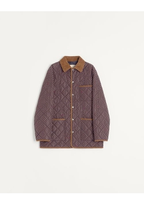 Valentino Quilted Nylon Jacket With Opticool Print Man BLUE/SAND/IVORY 44