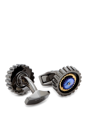 Tateossian Rotating Gears Cufflinks - Blue - One Size