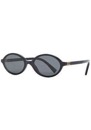 Miu Miu Oval-frame Sunglasses - Black - One Size