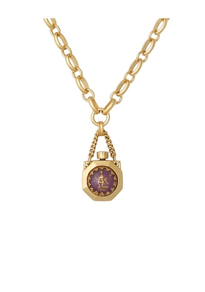 Brinker + Eliza Here's Your Sign Necklace in Metallic Gold. Size Capricorn. Also in Gemini, Libra, Scorpio, Virgo.