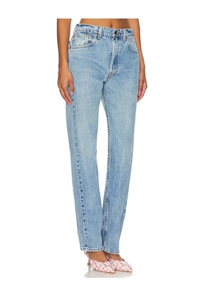 aligrace Vintage Classic Relaxed Straight Jeans in Denim-Light. Size 25. Also in 23, 26, 28, 32.