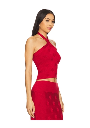 ASTA RESORT Lorena Halter Top in Red. Size M. Also in L, S, XS.