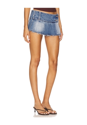 Abrand 00 Pleated Mini Skirt in Blue. Size 24. Also in 25, 26, 27, 28, 29, 30, 34.