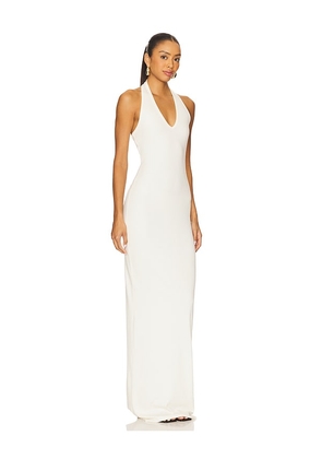 Eterne Halter Maxi Dress in Cream. Size L. Also in S, XL.