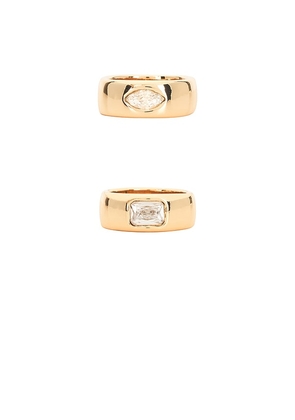 Ettika Crystal Stack Ring Set in Metallic Gold. Size 5. Also in 6.