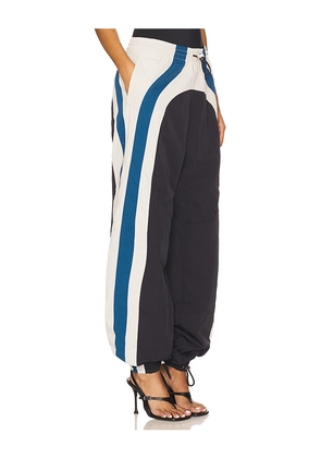 THE ATTICO Crispy Long Pant in Black,Cream. Size 38. Also in 36, 40, 42.