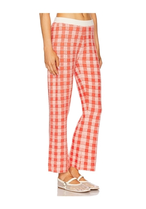 Guest In Residence Gingham Flare Pant in Red. Size L. Also in S.