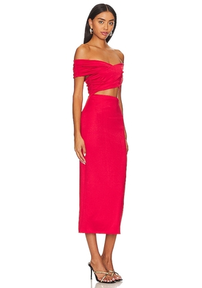 NBD Kamryn Midi Dress in Red. Size M. Also in S, XS.