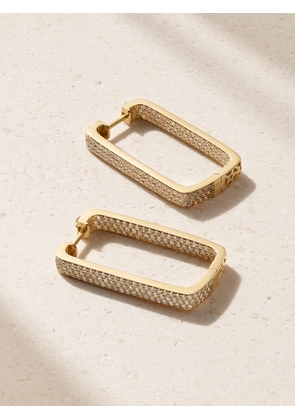 OFIRA - Mini Box 18-karat Gold Diamond Hoop Earrings - One size