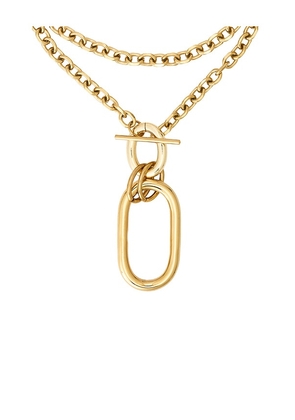 petit moments Large Carabiner Necklace in Metallic Gold.