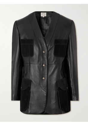 Giuliva Heritage - Suede-trimmed Leather Jacket - Black - IT38,IT40,IT42,IT44,IT46