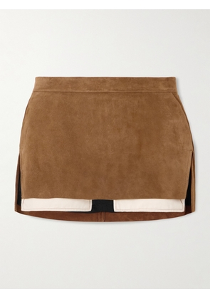 Rick Owens - Fog Layered Suede Mini Skirt - Brown - IT38,IT40,IT42,IT44,IT46,IT48