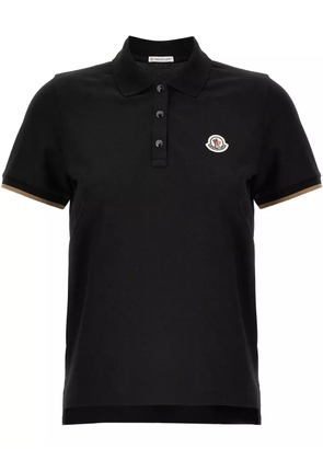 Moncler logo-patch polo top - Black