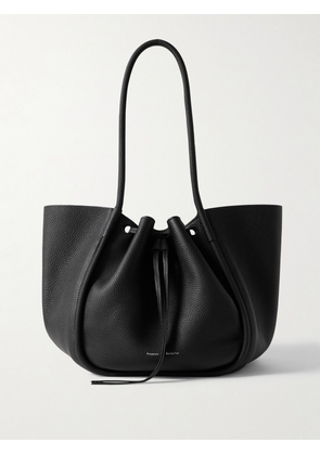 Proenza Schouler - Large Ruched Textured-leather Tote - Black - One size