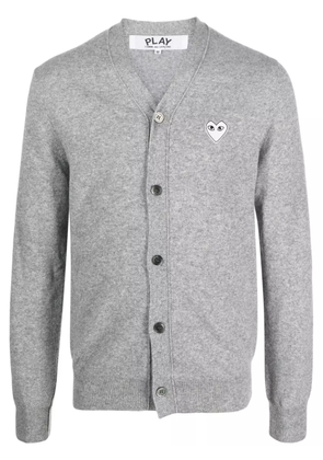 Comme Des Garçons Play heart-patch mélange-effect wool cardigan - Grey