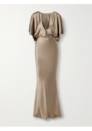 Norma Kamali - Obie Satin Gown - Neutrals - xx small,x small,small,medium,large,x large